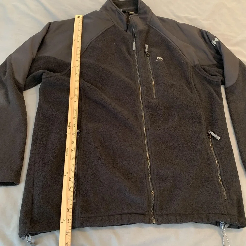 Helly Hansen Jacket Mens Large Black Fleece Full Zip Colorblock‎ Outdoor Warm